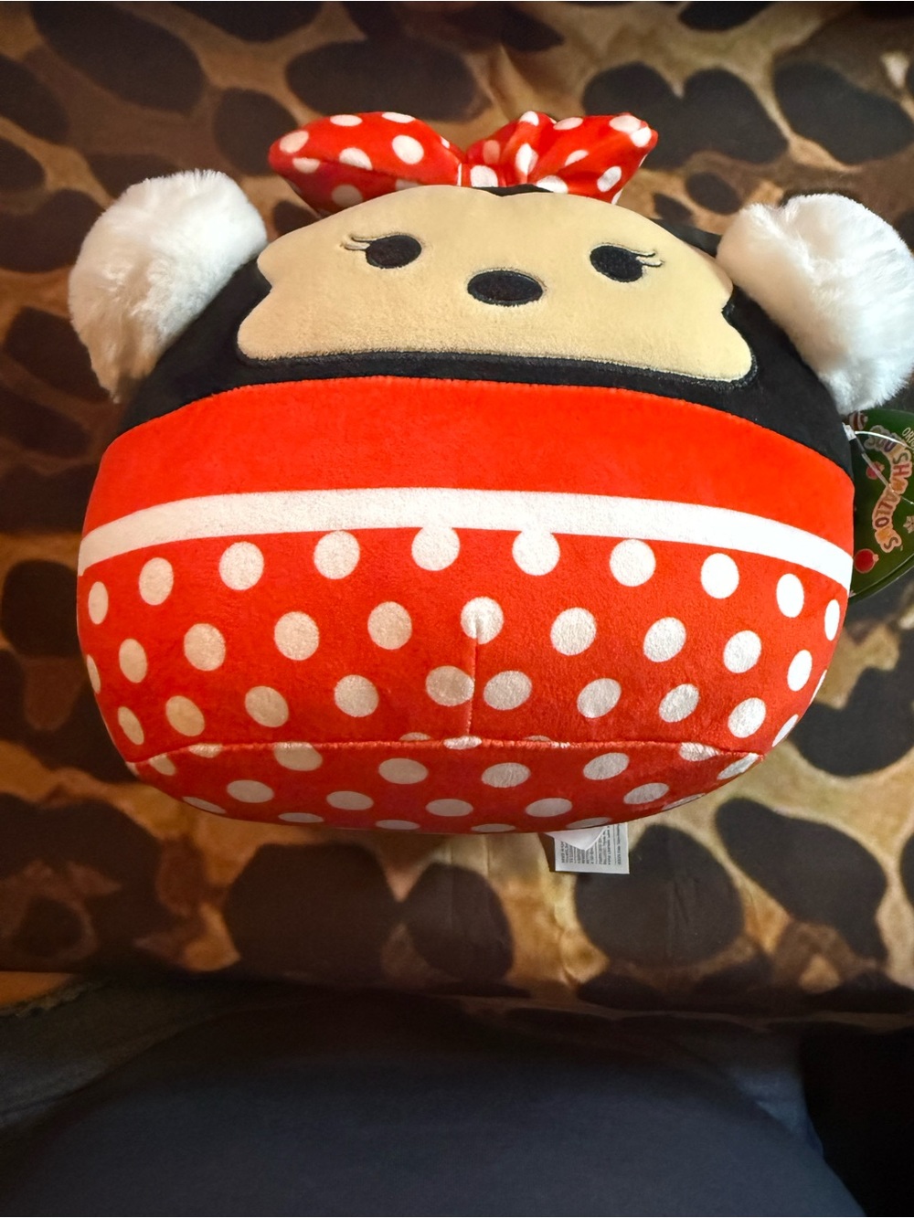 Squishmallows-  Minnie Mouse-Inspired Red Polka Dot holiday squish